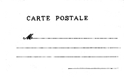 Carte Postale non divisé 4 lignes pas timbre