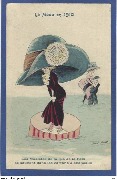 La mode en 1910. Les modistes de la rue de la Paix se sauve dans les cartons à chapeau