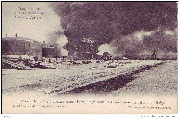 Incendie des Tanks à Pétrole. Tanks de Eiffe & Co, brûlant encore le 3e jour