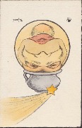 Comète sur pot de chambre (probablement Halley 1910) Arcimboldesque