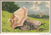 Aix-les-Bains (Cupidon veillant sur 2 amoureux cachés par une ombrelle)