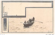 Canot avec rames sur les flots (5 hommes)