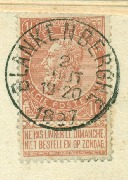 Timbre 10 centimes Leopold II Fine barbe rouge-brun 1893