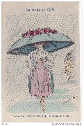La mode en 1910. Le chapeau dernier cri par temps pluvieux