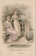 Deux femmes et un paon