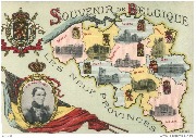Souvenir de Belgique Les Neufs Provinces (en médaillon SM Léopold I)