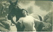 Mme Litvinne (à côté d'un cheval)