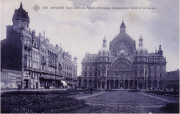 Anvers. Gare centrale, façade principale inaugurée en 1905 et le square