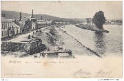 Andenne. Le quai Pastor - La Meuse en Amont du Pont