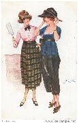 Parisiennes à la mode de 1918. Essai d'un chapeau noir