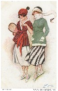 Parisiennes à la mode de 1918. En tenue de tennis