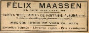 Felix Maassen 84 rue Gallait Bruxelles. Almanach 1910