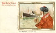 Red Star line. Antwerpen-New-York. SS. Zeeland 11th June 1904