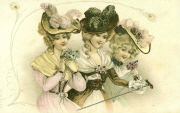 Trois demoiselles decor de paon