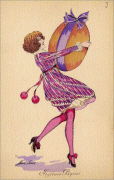 Jeune femme portant un oeuf