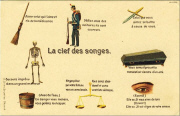La clé des songes. Balai, soldat, poignard, squelette, seau, balance, oeil, cercueil