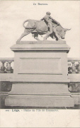 Liège. Le Taureau. Statue sur l'ile de Commerce.