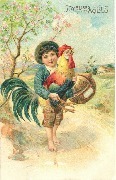Garçon portant un coq