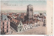 Furnes. Grand'Place avec la tour de St. Nicolas