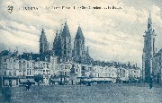 Tournai. La Grand-Place, les Cinq Clochers et le Beffroi.