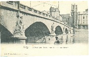 Liège. Pont des Arches vue du quai sur Meuse