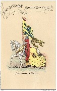 Fêtes de Bruges 1907 Tournoi de l'Arbre d'Or. Porte étendard de Flandre