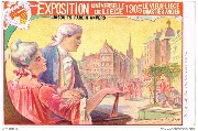 Exposition universelle de Liège 1905 Le Vieux-Liège Quartier ancien   Projet d'afffiche ; Au bon vieux temps