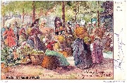 Le Vieux Liège à l'Exposition de 1905. Marché aux fleurs