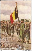 Chasseurs à pied belges. Au drapeau - Belgian light infantery. To the flag