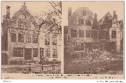 Ypres. Maisons des Corporations avant et après le bombardement-Corporations Houses before the bombardement and after