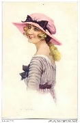 Femme au chapeau rose