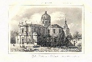 Gravure sur cuivre-1865-Eglise St Aubin Namur