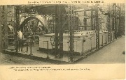 Exposition Universelle de Liége 1905. Stand des Ateliers B. Lebrun. Vue d'ensemble du Congelateur avec charpente et pont-grue de demoulage.