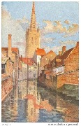 Louvain. La Dyle et la tour Sainte-Gertrude