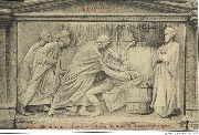 Blankenberghe Le bas-relief du monument Lippens et De Bruyne-La scène de l'assassinat de Lippens