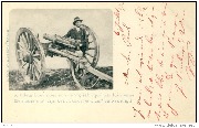 Artilleur boer avec un canon fabriqué par lui-même Een boer met zijo kenon de er hem zelf vervaardigd