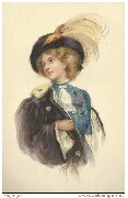 Jeune femme avec un chapeau à l'oiseau-lyre