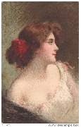 Portrait de femme à la robe blanche
