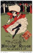 Bal du Moulin Rouge (figure de french cancan - fond vert)