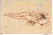 Femme nue à la cigarette