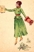 Femme postant une lettre
