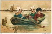 Barque chargée de fleurs, en Hollande
