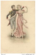 Danse sous l'Empire - Officier de la Garde avec femme en rose