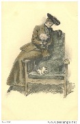 Femme en noir amusant un chaton avec une pelote de laine