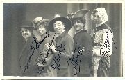 Cinq artistes dont N. Lemin au Théâtre des folies Bergères de Bruxelles  1916 -photo Galuzzi