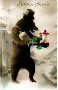 Bonne Année (ours portant les symboles de la fortune)