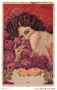 Femme avec bouquet de roses