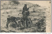 1914-15... En Belgique motocycliste belge sur le qui-vive - In Belgium...