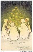 Joyeux Noël ! (5 enfants entourent un sapin illuminé)