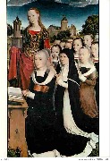 Bruges St. Janshospitaal Hans Memling (ca.1433-1494) Moreel-triptiek, rechterluik : Barbara Van Vlaenderberghe en H. Barbara